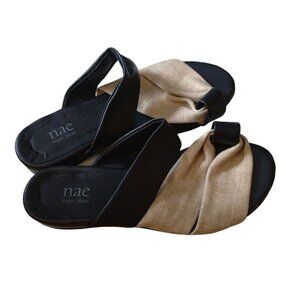 Nae Vegan Leather Women's Size 37/US 6.5 Organic Fabric Strappy Slip On Sandals